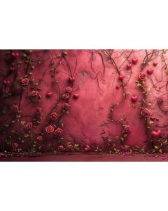 Photography Background in Fabric Valentine's Day with Flowers 2024 / Backdrop 6024