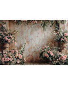 Photography Background in Fabric Valentine's Day with Flowers 2024 / Backdrop 6025