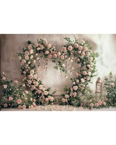 Photography Background in Fabric Valentine's Day with Flowers 2024 / Backdrop 6027