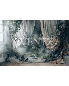 Photography Background in Fabric Mother's Day Scenery with Curtains / Backdrop 5795