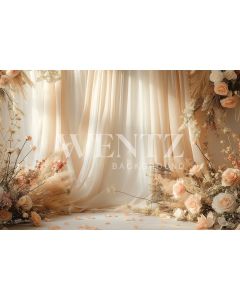 Photography Background in Fabric Mother's Day 2024 Scenery with Curtains / Backdrop 5861