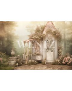 Photography Background in Fabric Easter House / Backdrop 5625