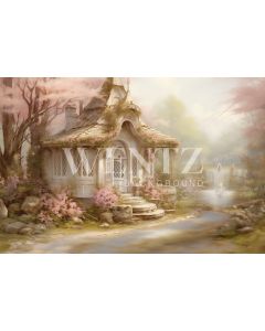 Photography Background in Fabric Easter House / Backdrop 5623