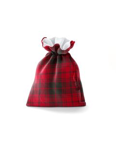 Red and Black Plaid Decorative Christmas Bag With String / WS16