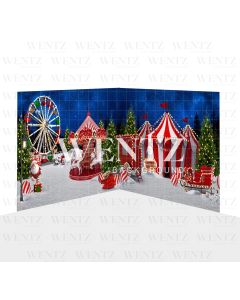 Photography Background in Fabric Christmas Circus Set 2D / WTZ140