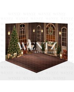 Photography Background in Fabric Christmas Living Room Set 3D / WTZ142