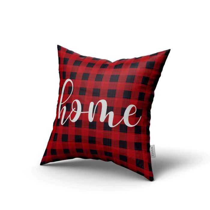 Pillow Case Plaid Black and Red Home - 45 x 45 / WA16