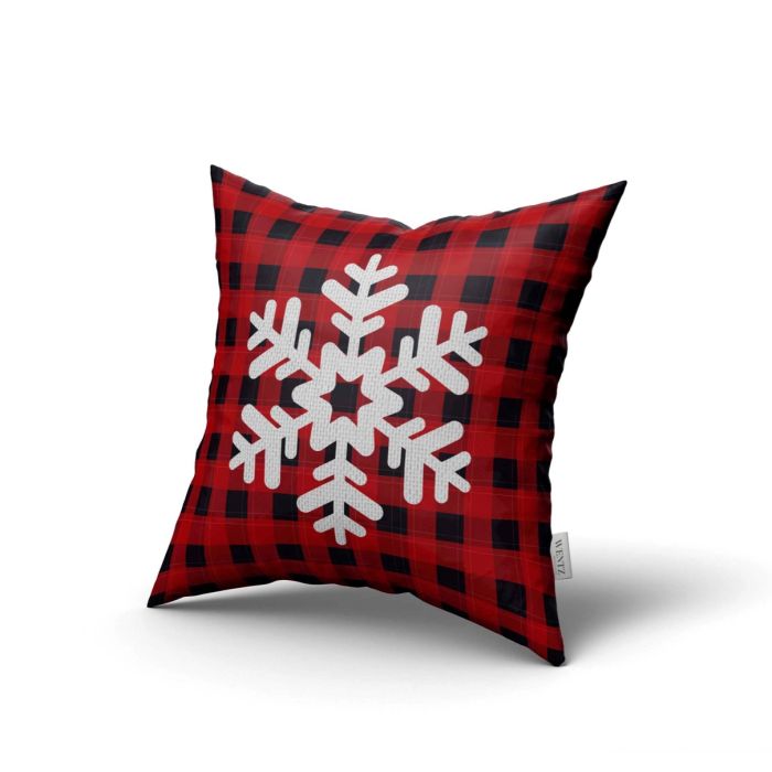 Pillow Case Christmas Plaid Black and Red - 45 x 45 / WA17