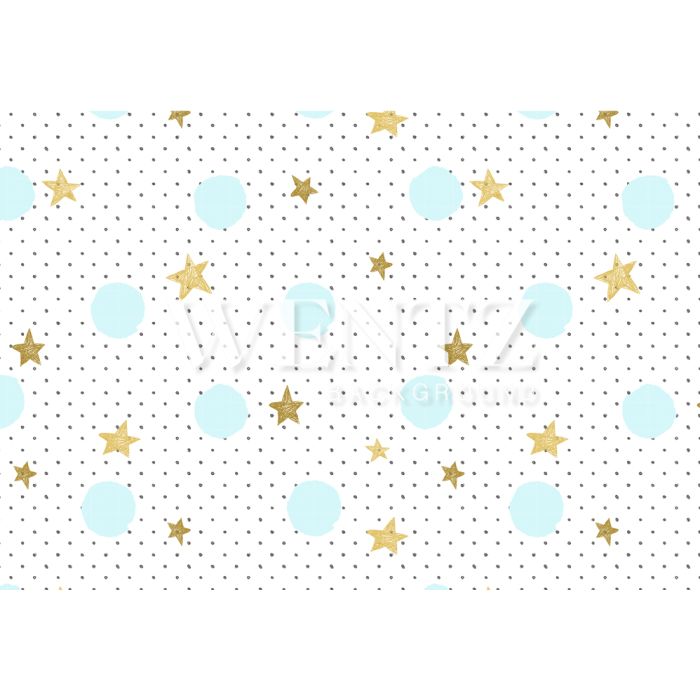 Photography Background in Fabric Golden Stars Pastel Color / Backdrop 1417