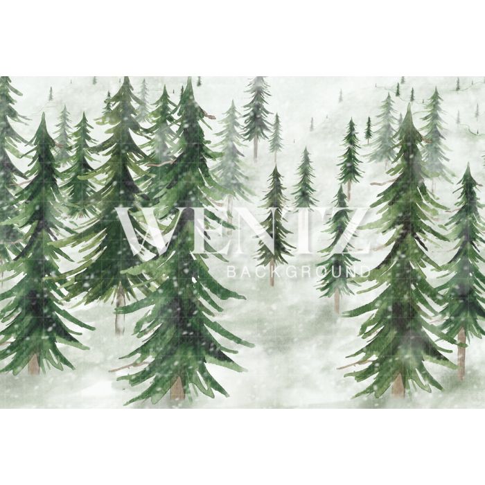 Photography Background in Fabric Christmas Pines / Backdrop 1589