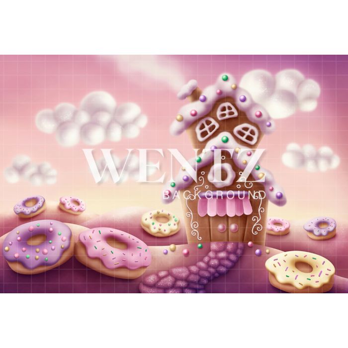Photography Background in Fabric Candy House / Backdrop 1595