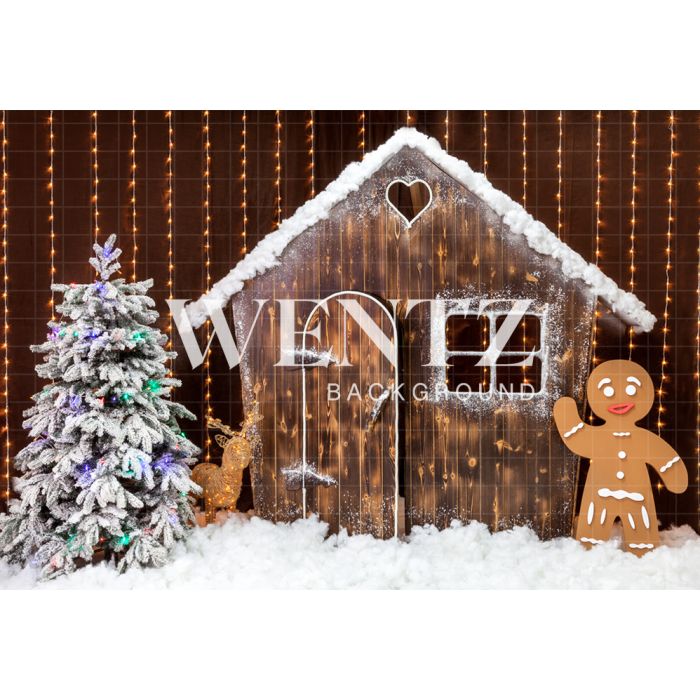 Photography Background in Fabric Gingerbread House / Backdrop 1614