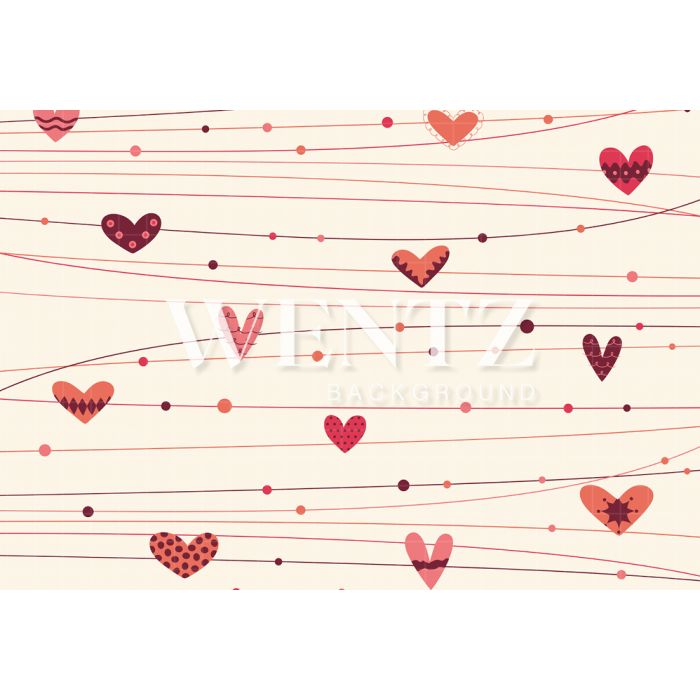 Photography Background in Fabric Red Heart / Backdrop 1682