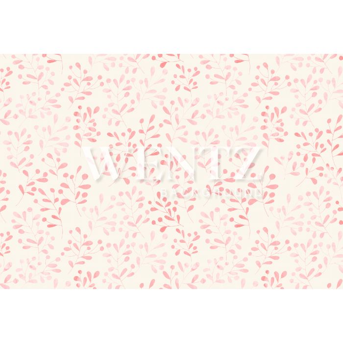 Photography Background in Fabric Coral Leaves / Backdrop 1686