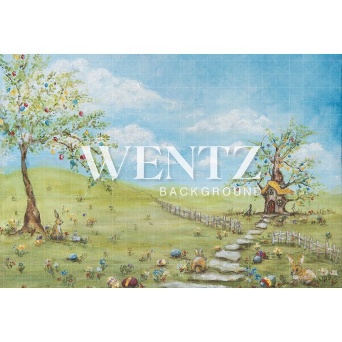 Photography Background in Fabric Easter Hand Painted / Backdrop 1710