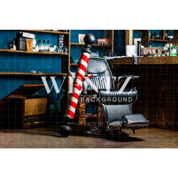 Photography Background in Fabric Barber Shop / Backdrop 1828