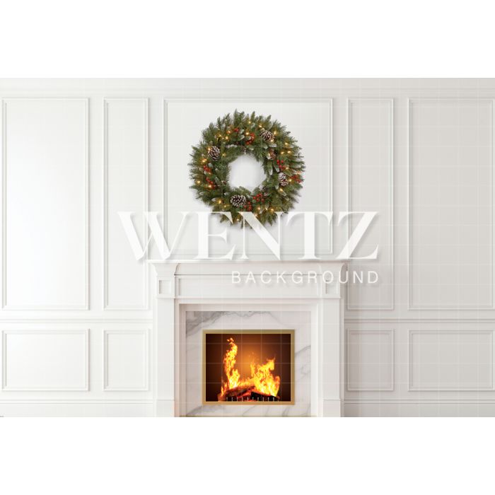 Photography Background in Fabric Christmas Fireplace / Backdrop 1922