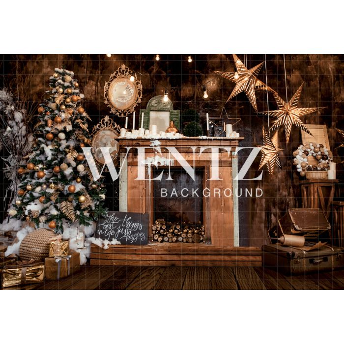 Photography Background in Fabric Christmas Fireplace / Backdrop 1928