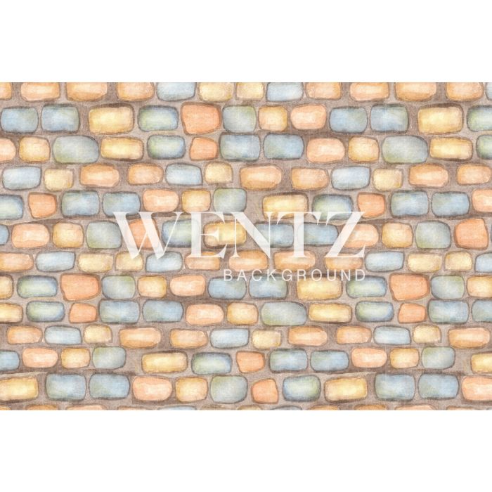 Photography Background in Fabric Colorful Bricks Newborn / Backdrop 1979
