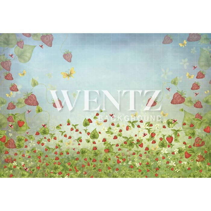 Photography Background in Fabric Strawberries / Backdrop 2082