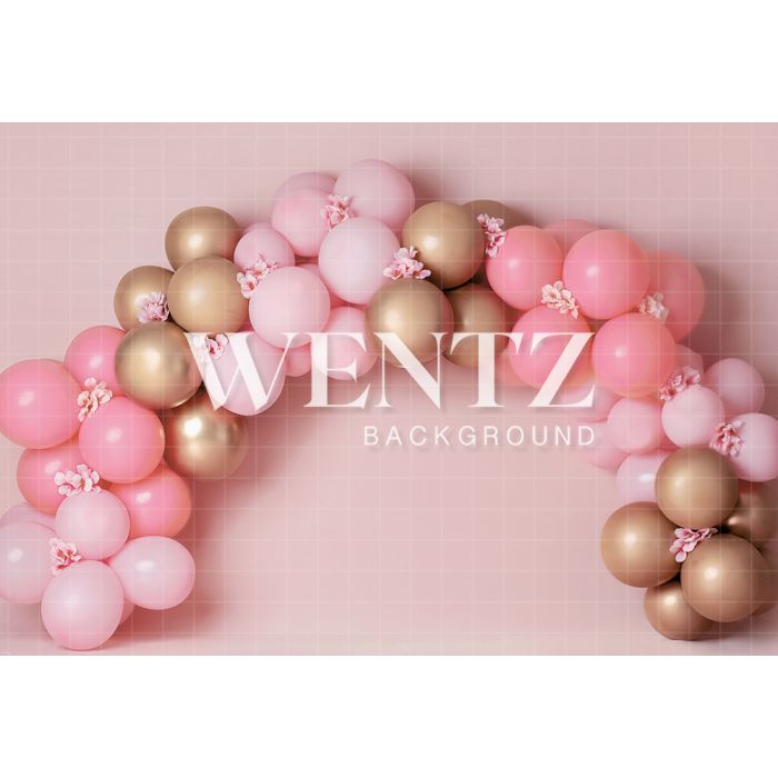 Photography Background in Fabric Scenarios Pink and Gold Balloon / Backdrop 2127