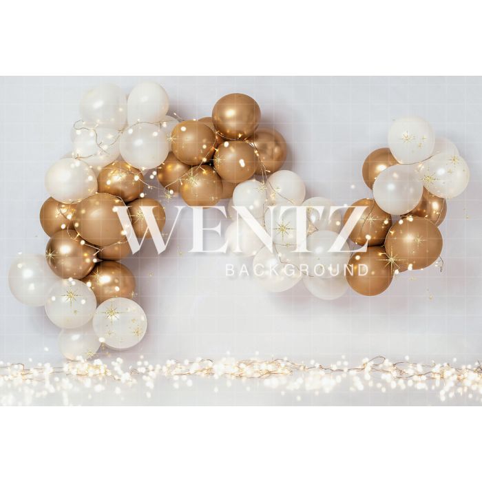 Photography Background in Fabric Scenarios White and Gold Balloon / Backdrop 2128