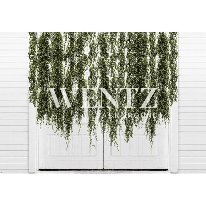 Photography Background in Fabric Door with Foliage / Backdrop 2145