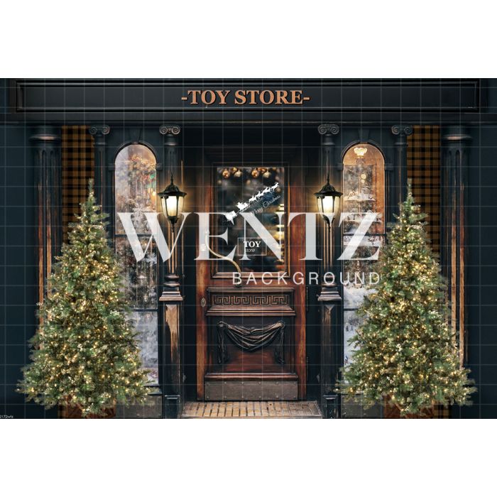 Photography Background in Fabric Christmas Toy Store / Backdrop 2172