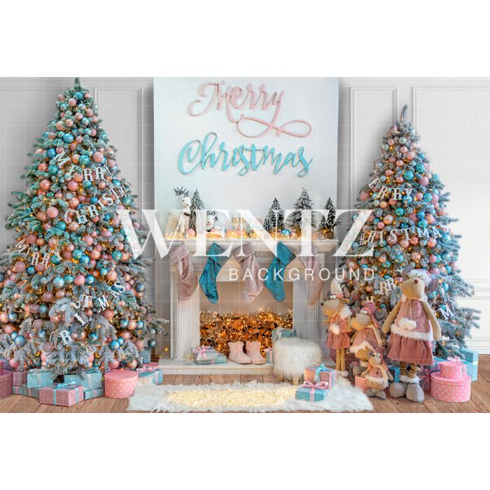 Photography Background in Fabric Candy Color Christmas Room / Backdrop 2318