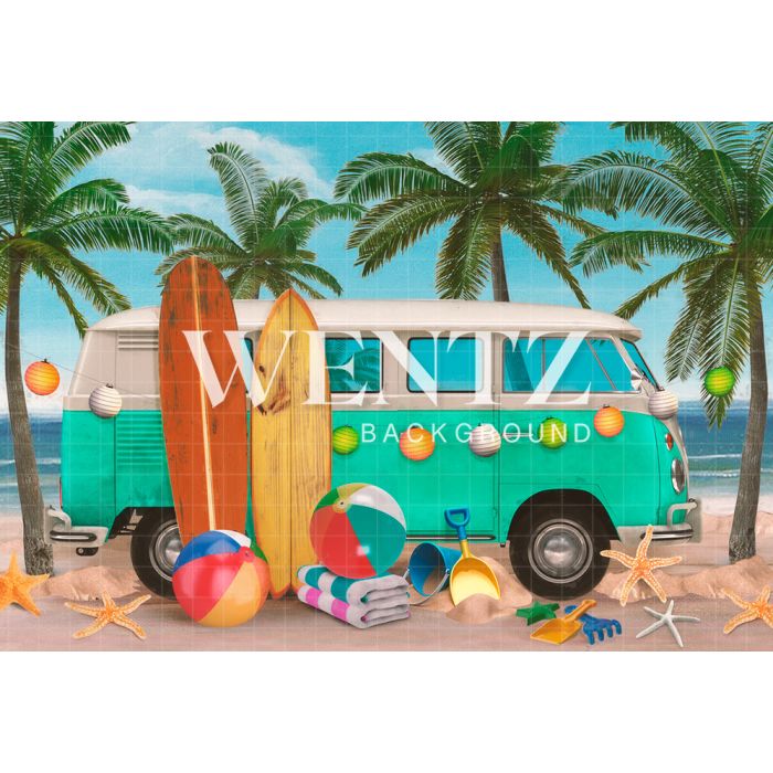 Photography Background in Fabric Beach Vacation / Backdrop 2386
