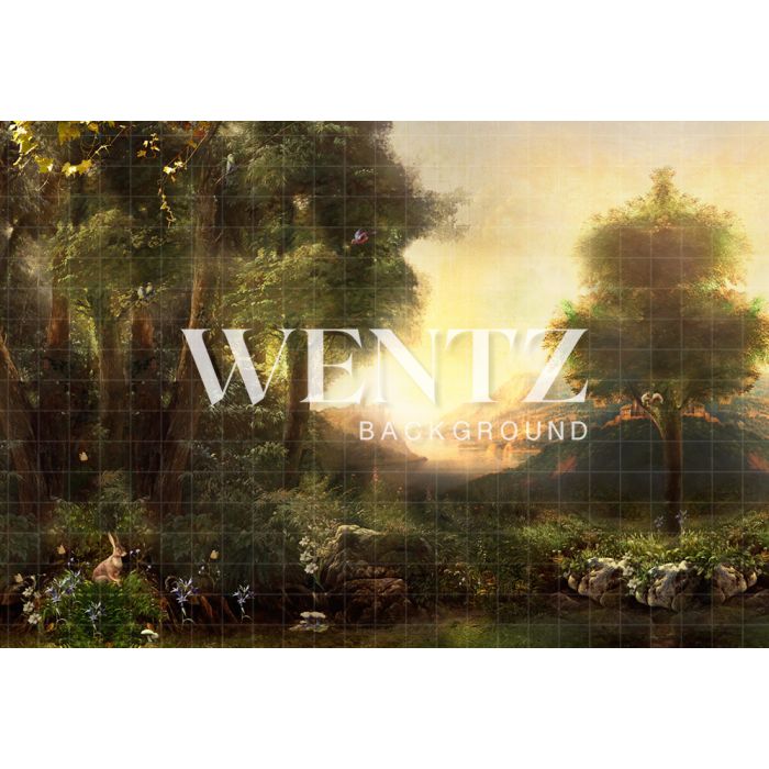Photography Background in Fabric Forest with Bunny / Backdrop 2408