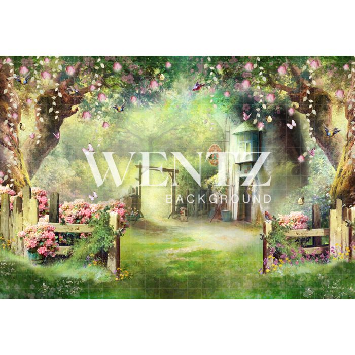 Photography Background in Fabric Enchanted Flower Shop / Backdrop 2410