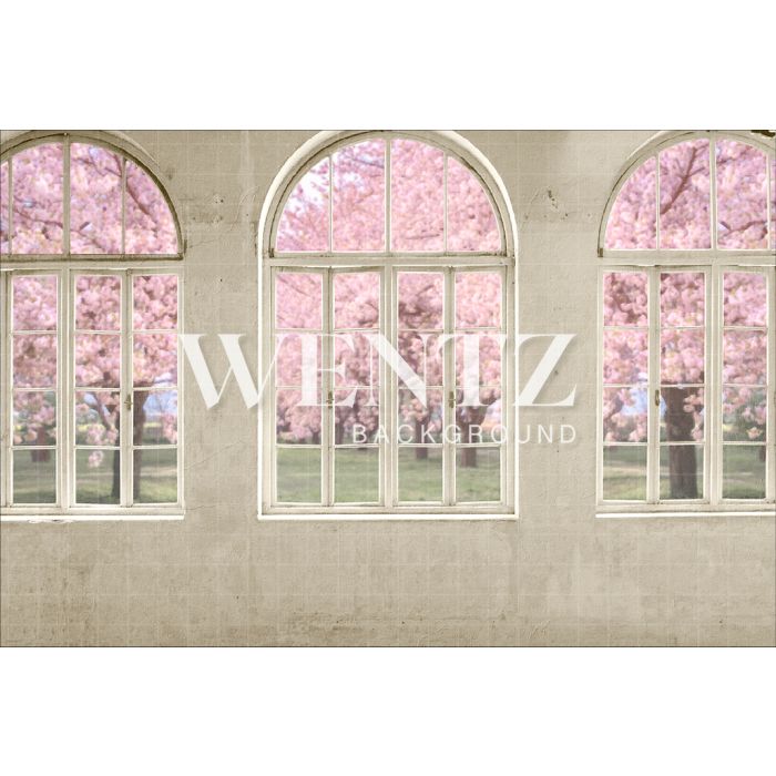 Photography Background in Fabric Flowered Window / Backdrop 2420