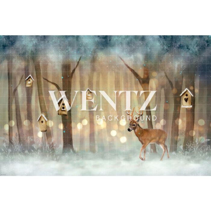 Photography Background in Fabric Enchanted Christmas Forest / Backdrop 2462