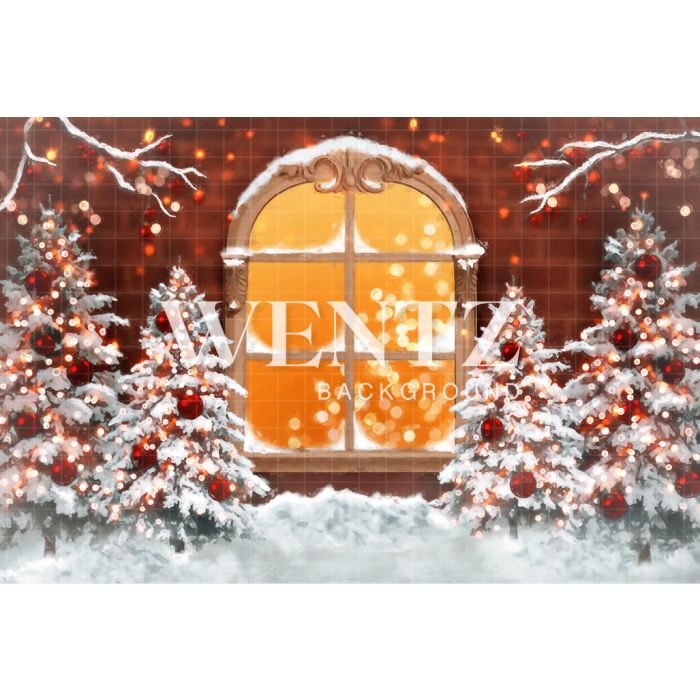 Photography Background in Fabric Christmas Window / Backdrop 2467