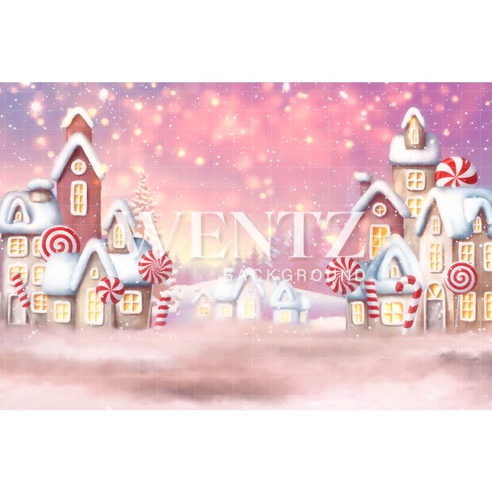 Photography Background in Fabric Enchanted Christmas Village / Backdrop 2471