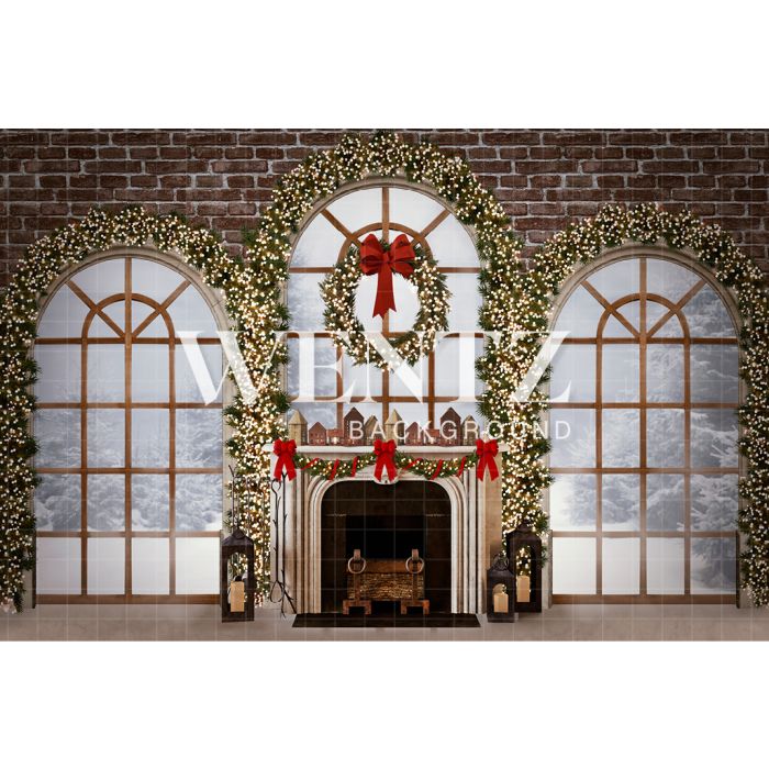 Photography Background in Fabric Christmas Living Room / 2480