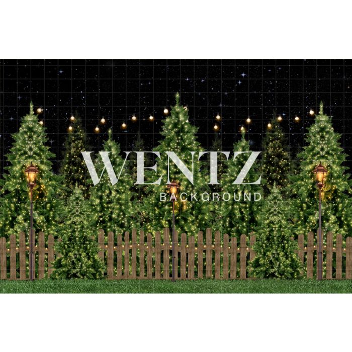 Photography Background in Fabric Christmas Farm with Pine Tree / Backdrop 2493