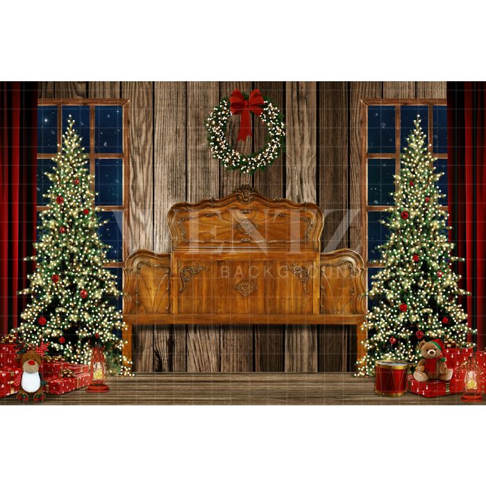 Photography Background in Fabric Christmas Headboard / Backdrop 2497