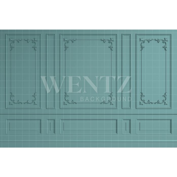 Photography Background in Fabric Green Boiserie / Backdrop 2504
