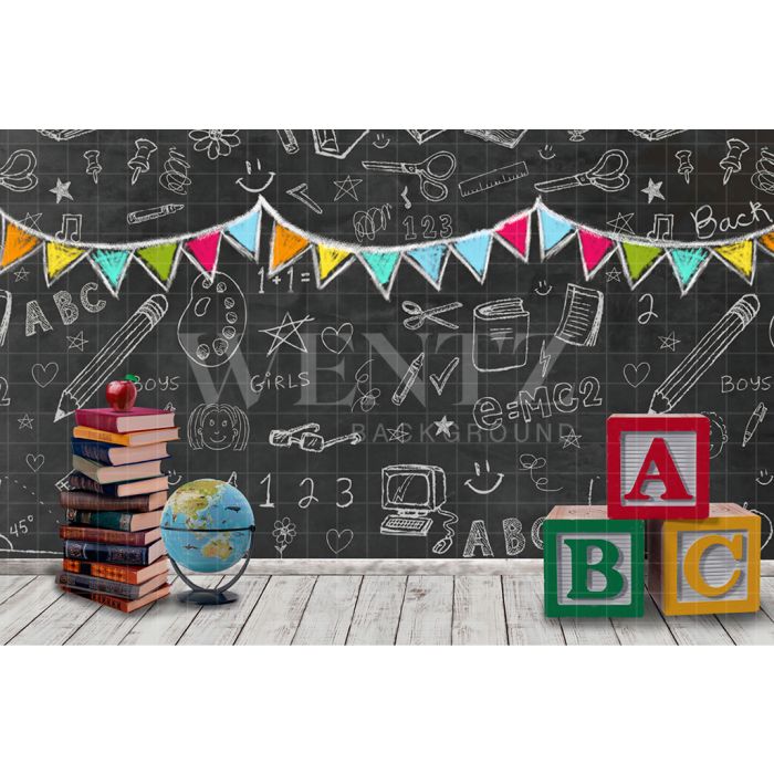 Photography Background in Fabric ABC School / Backdrop 2506