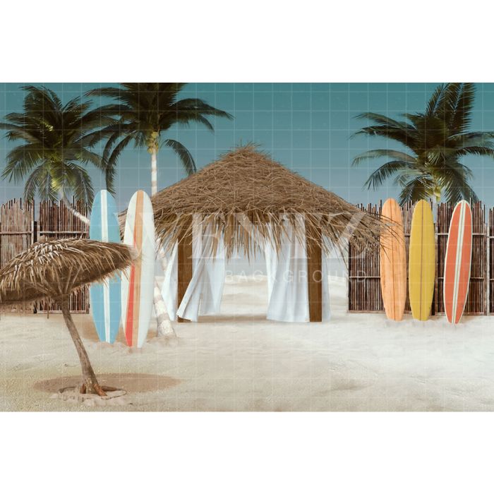 Photography Background in Fabric Summer at the Beach / Backdrop 2555
