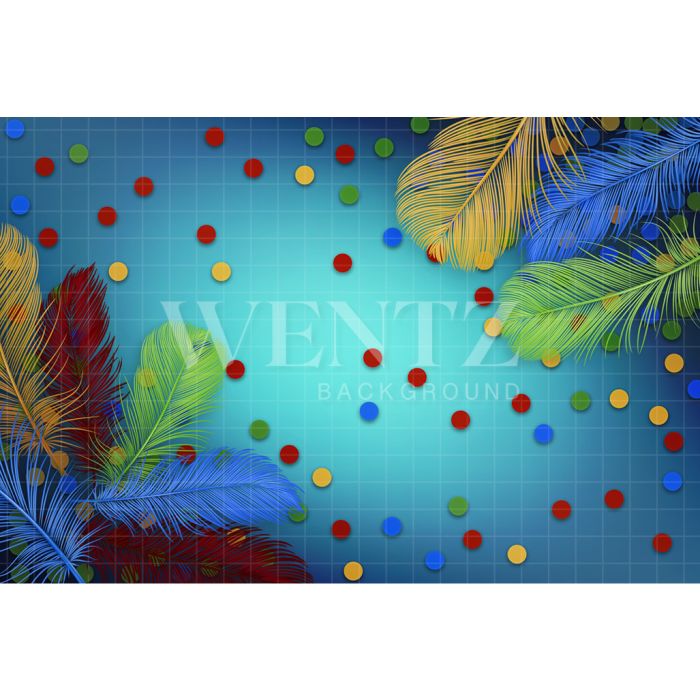 Photography Background in Fabric Carnival Feathers / Backdrop 2569