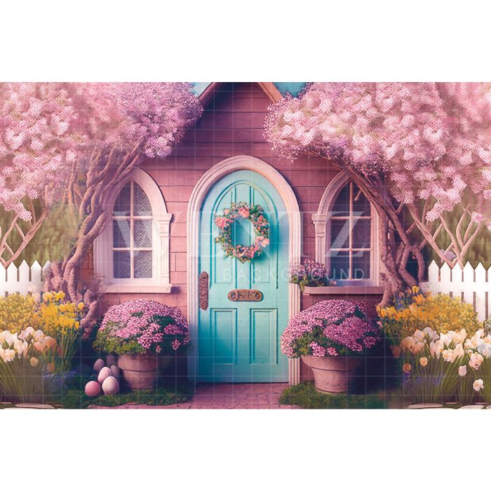 Photography Background in Fabric Easter House / Backdrop 2584