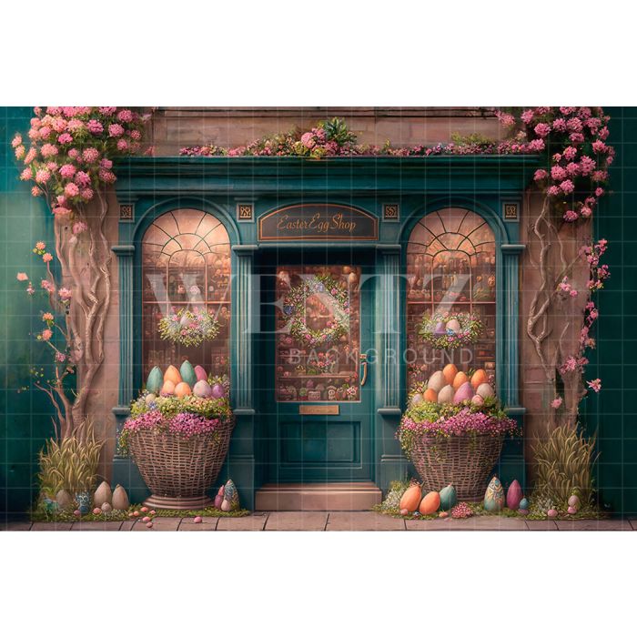 Photography Background in Fabric Easter Egg Shop / Backdrop 2586