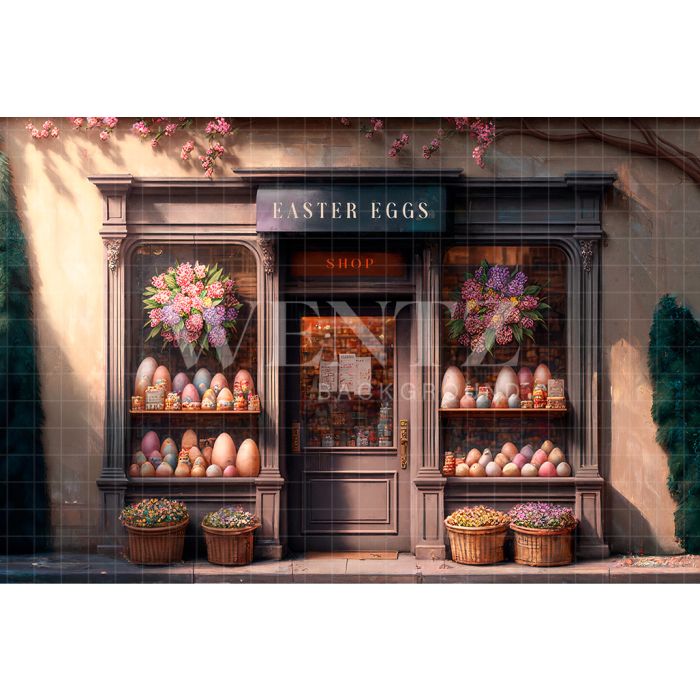 Photography Background in Fabric Easter Egg Shop / Backdrop 2596