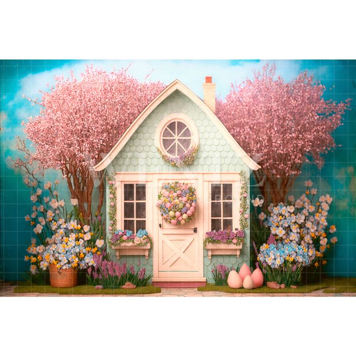 Photography Background in Fabric Easter House / Backdrop 2629