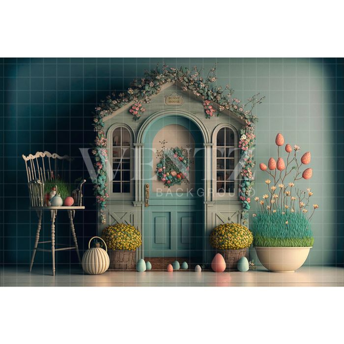 Photography Background in Fabric Easter Bunny House / Backdrop 2638