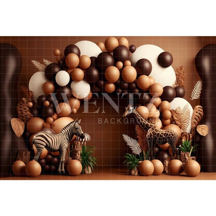 Photography Background in Fabric Cake Smash Giraffes / Backdrop 2643