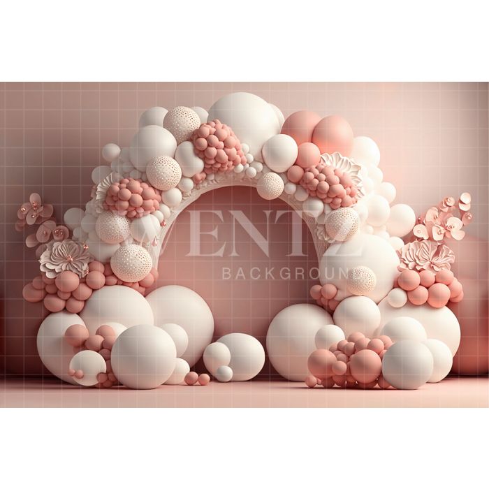 Photography Background in Fabric Cake Smash White and Pink / Backdrop 2647